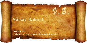 Vörös Babett névjegykártya