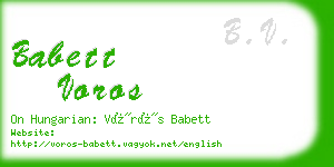 babett voros business card